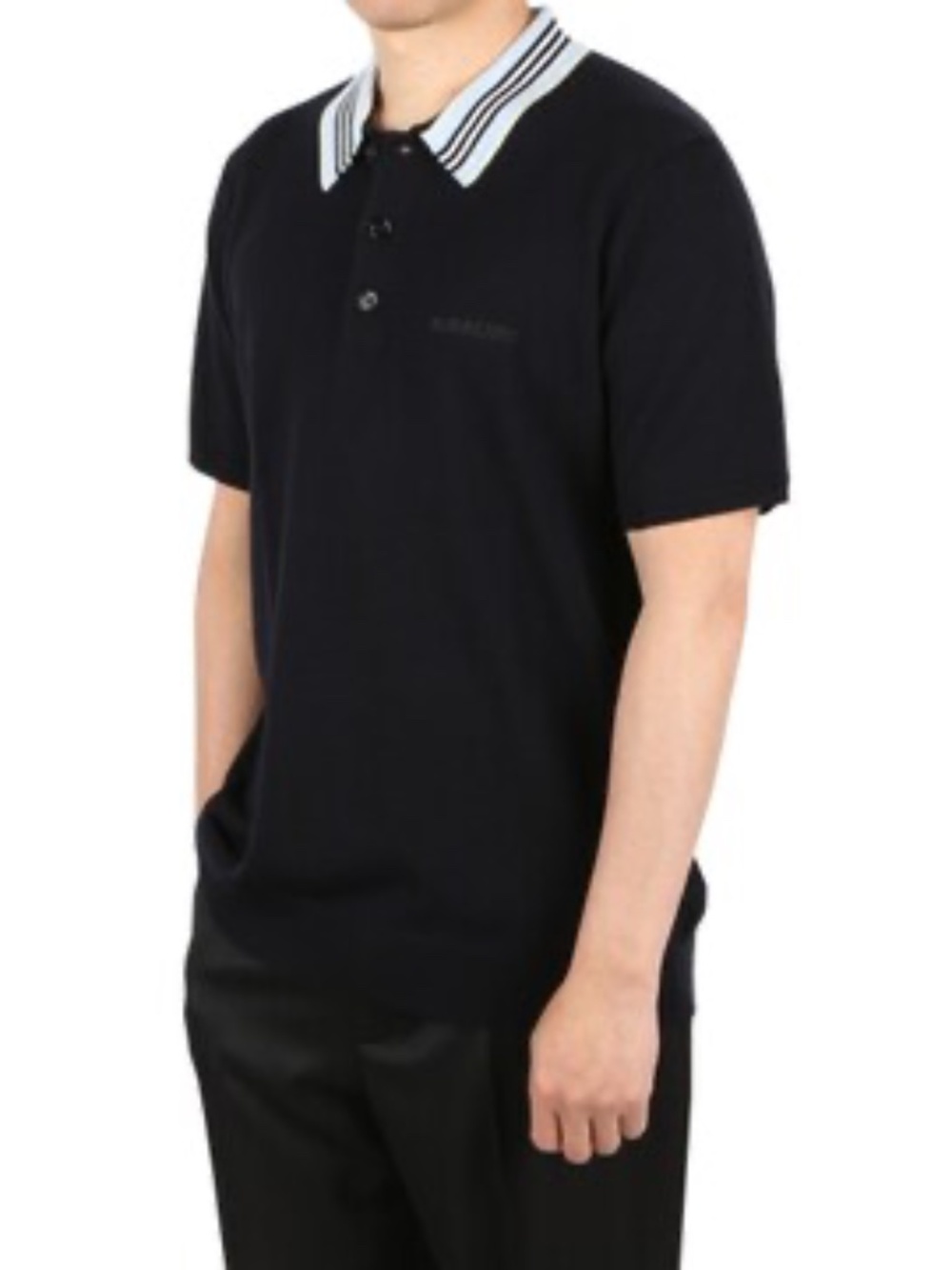 New Burberry Icon Stripe Detail Merino Wool Polo Shirt 100% merino wool